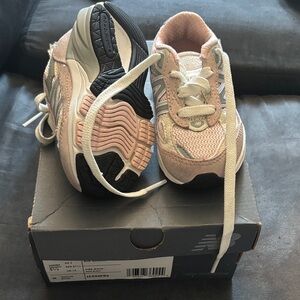 New Balance Kids' Light Pink and Gray Sneakers